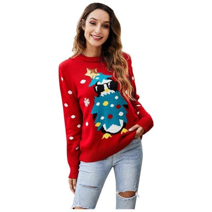 Dressbetty - Christmas Sweater Harajuku Knitted Little Penguin Cartoon Pullover O-neck Oversize Sweaters