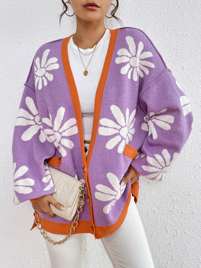 Janelle Knit Cardigan - Purple