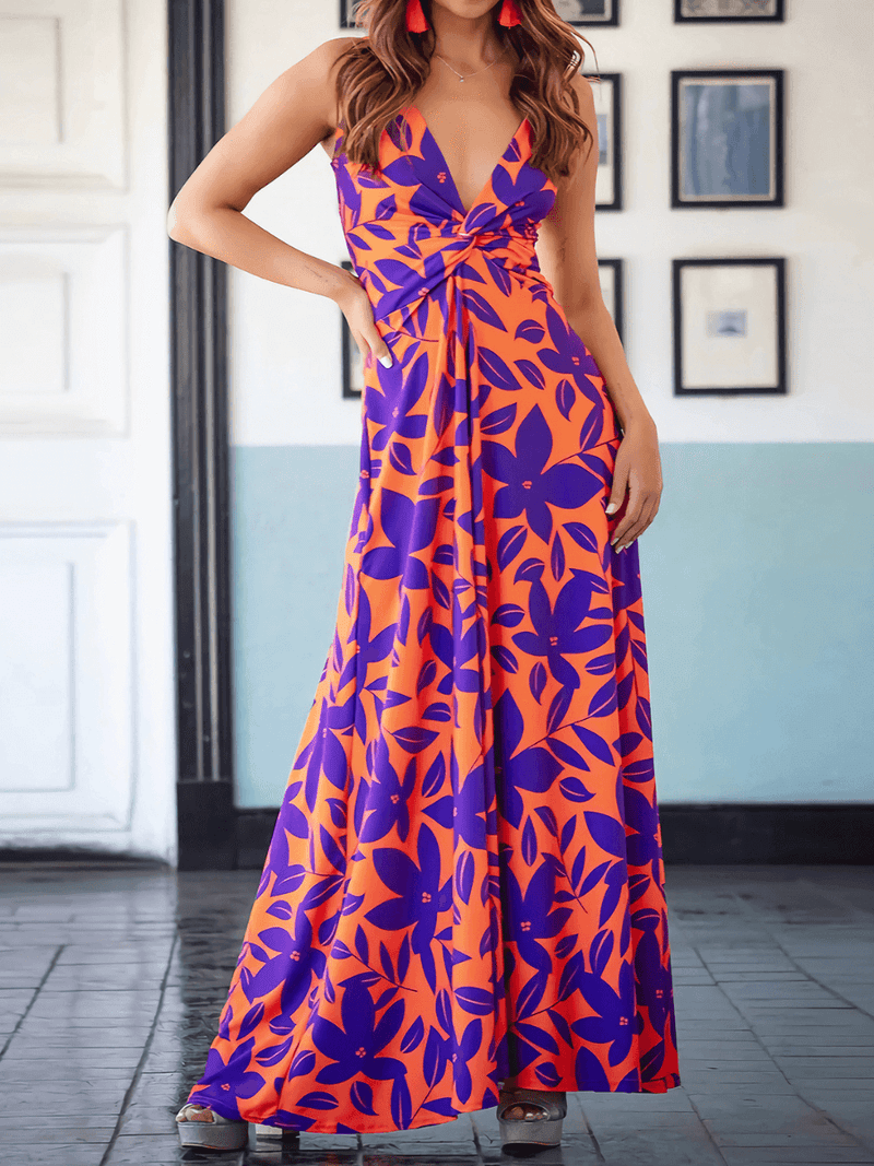 Cynthia V-neck Maxi Dress - Purple