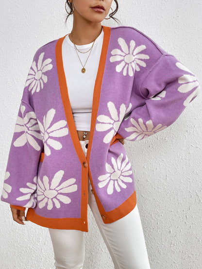 Janelle Knit Cardigan - Purple