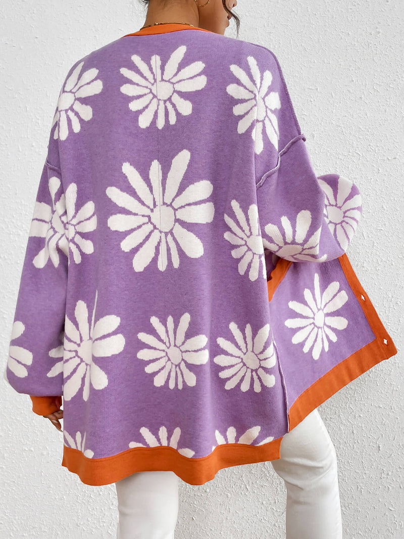 Janelle Knit Cardigan - Purple