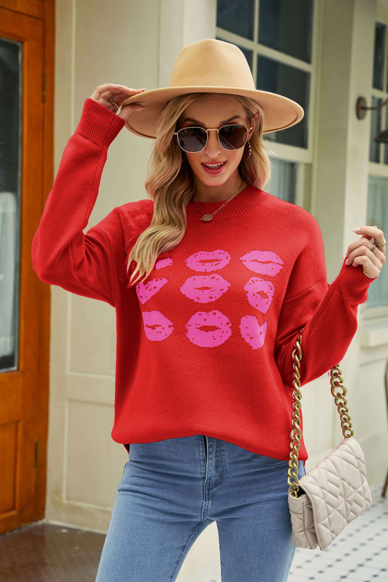 Heart to Kiss Pullover Knit Sweater