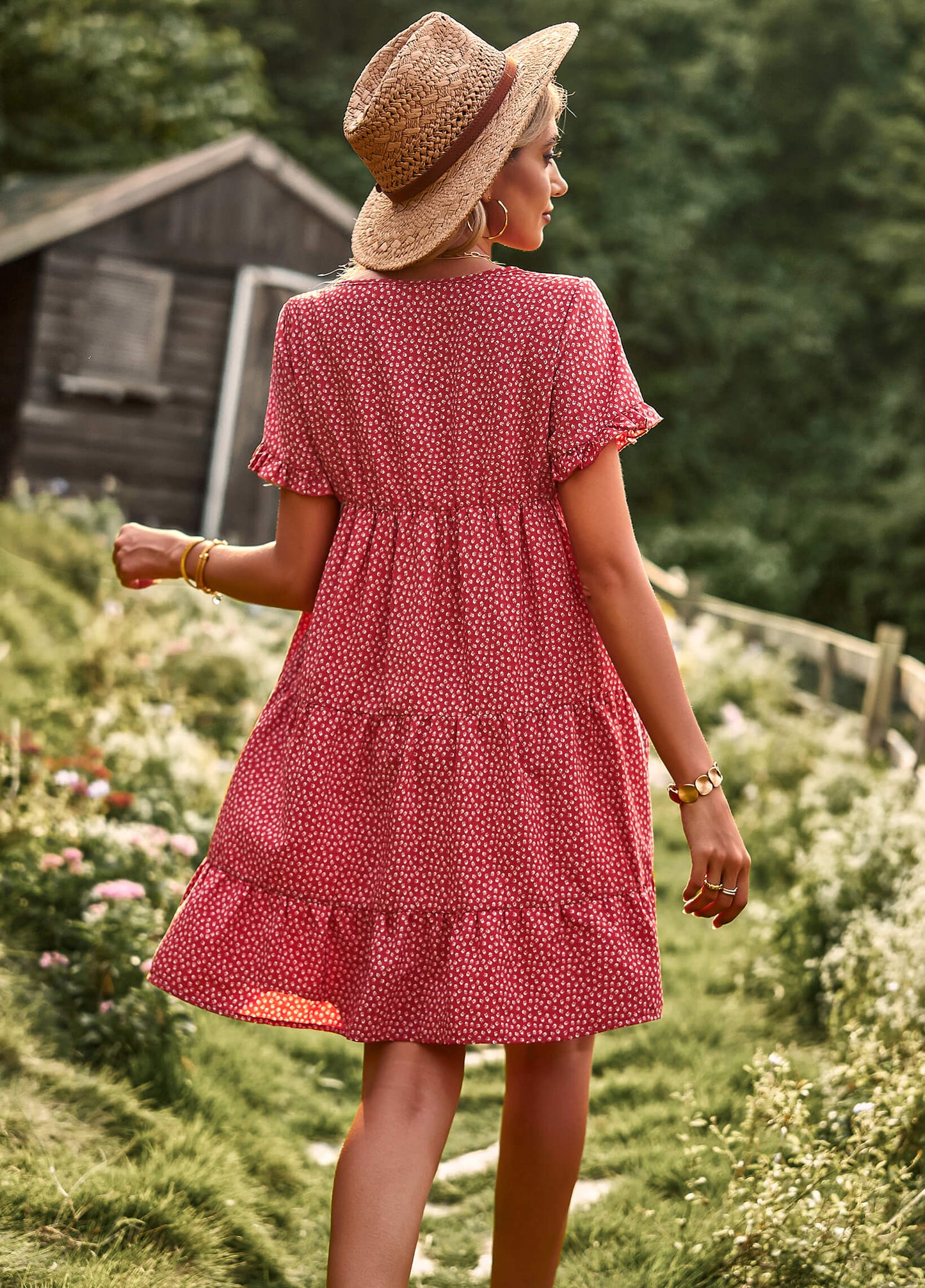 Sunshine Spot Mini Dress - Red