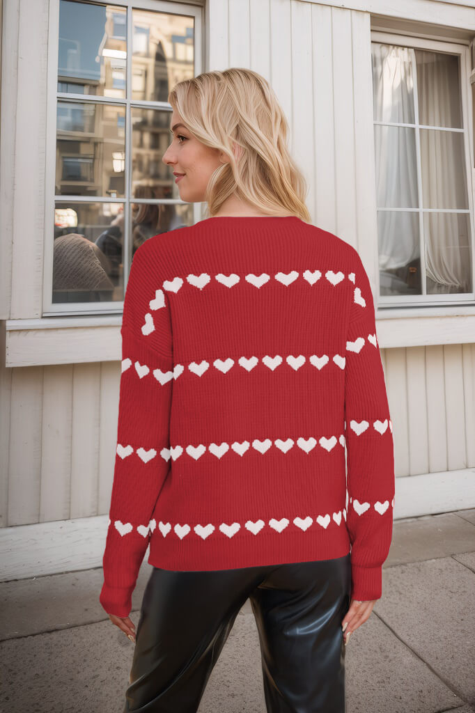 My Hearts Oversized Striped Pullover Sweater