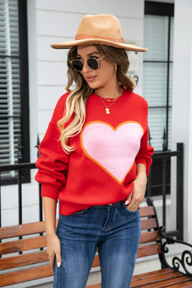 Pump My Heart Knit Sweater - Red