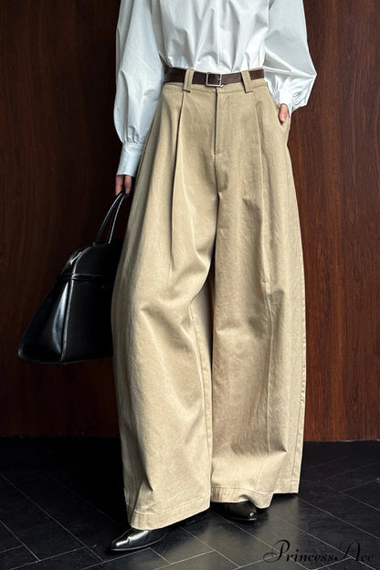 Retro Relaxed High-waisted Wide-leg Pants