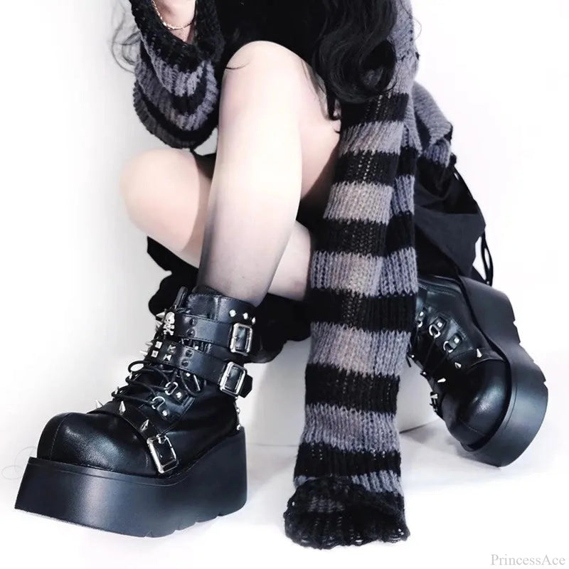 Rivet Chain Rebel Gothic Urban Combat Boot