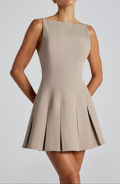 Isabella Mini Dress - Taupe