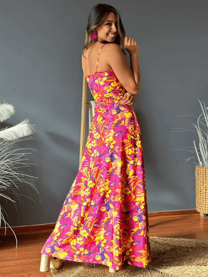 Cynthia V-neck Maxi Dress - Rose
