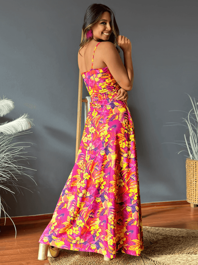 Cynthia V-neck Maxi Dress - Rose