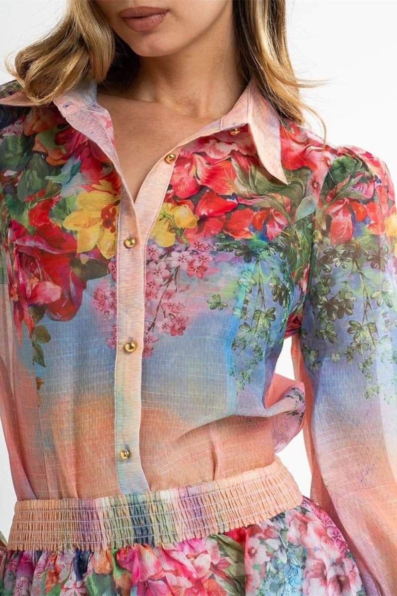 Roxanne Printed Blouse Set