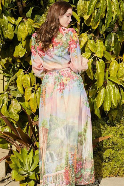 Roxanne Printed Blouse Set