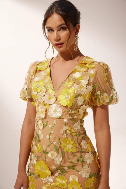 Sally V-neck Midi Dress