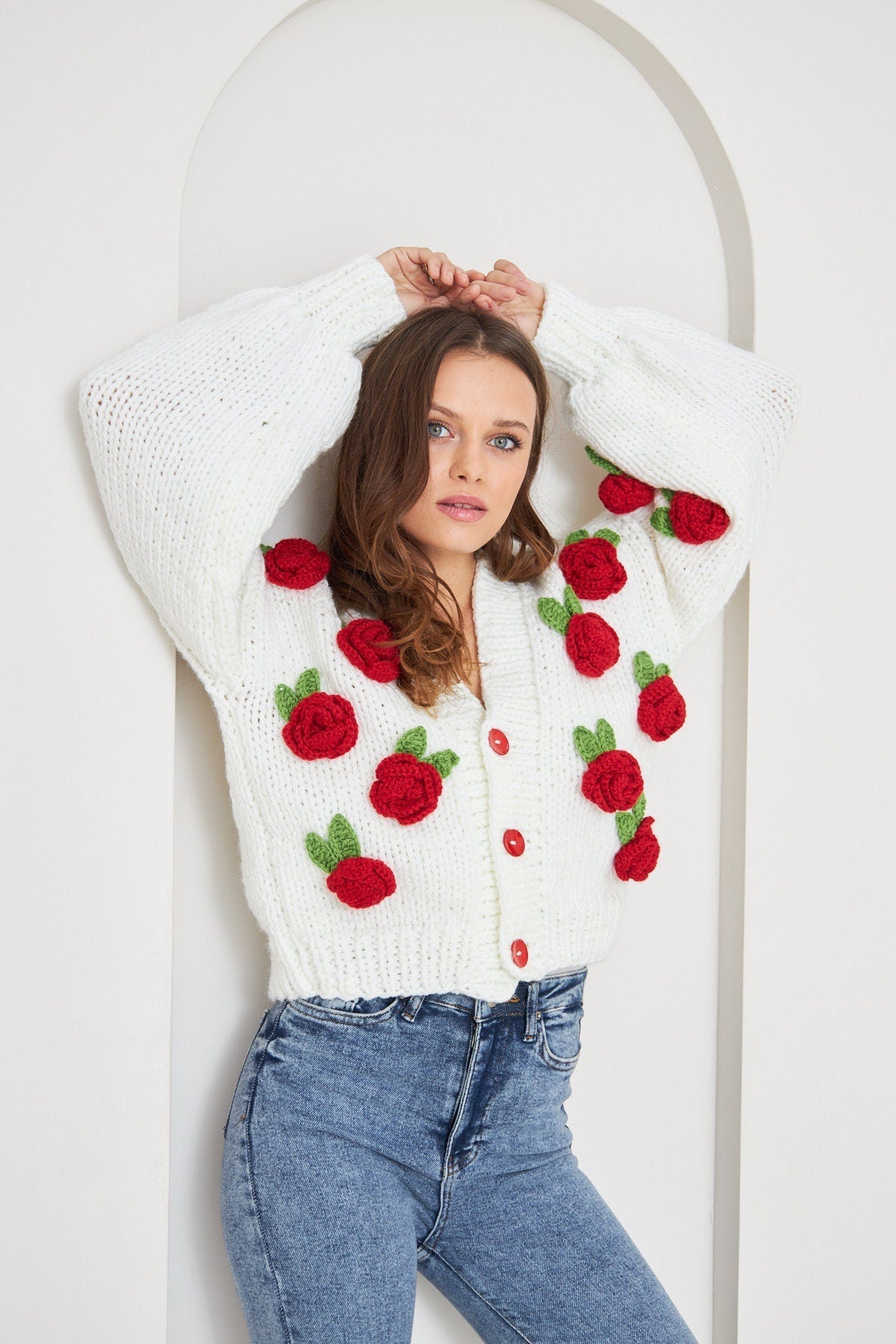 Selena Rose Knit Sweater Cardigan