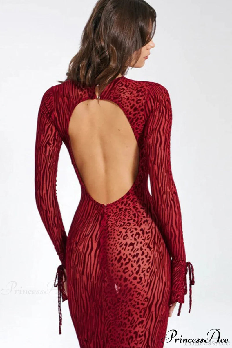 Leopard Print Party Maxi Dress