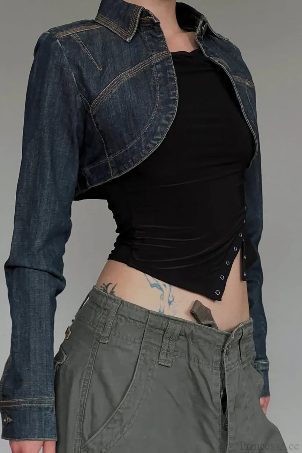 Short Denim Retro Washed Lazy Shirt Coat