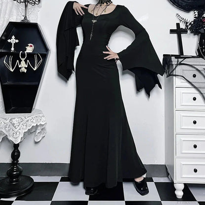 Slender Gothic Autumn Everyday Comfort Long Dress