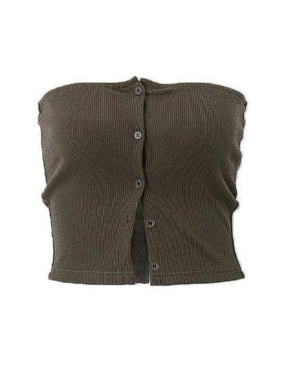 Gray Cardigan Bandeau Top