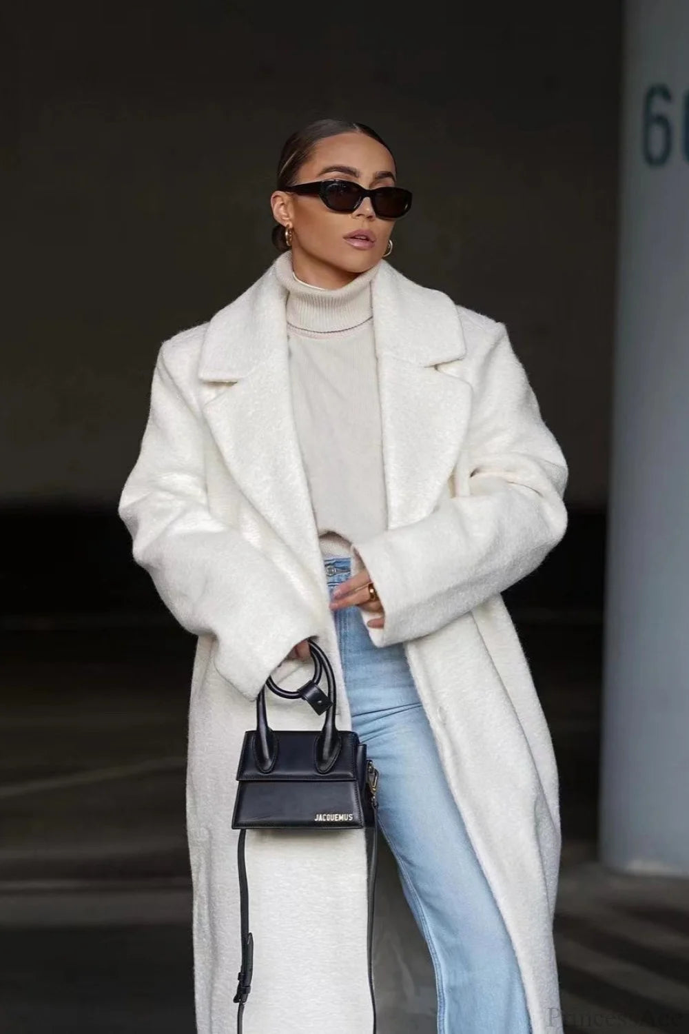 Minimalist Warm Notched Collar Teddy Overcoat