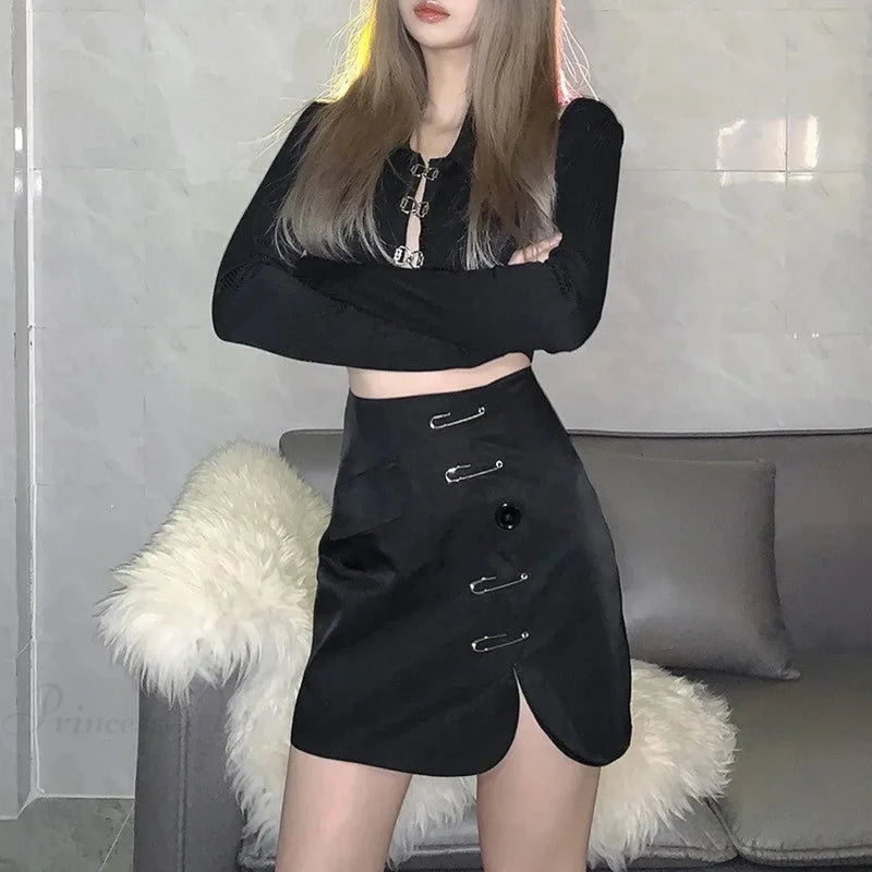 Hue Slim Divide Mini Skirt