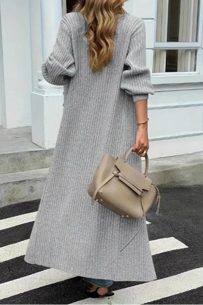 Knit Open Front Loose Longline Overcoat