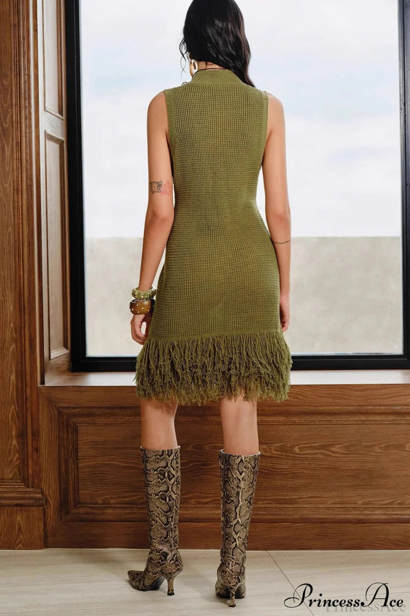 Knit Tassel Bodycon Mini Dress