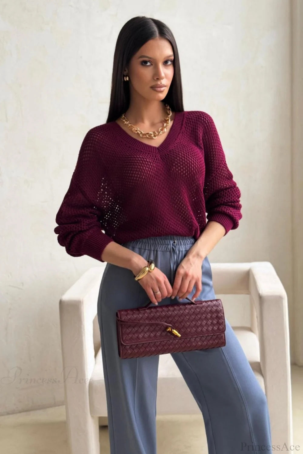 Minimalist Cutout Cropped Sweater