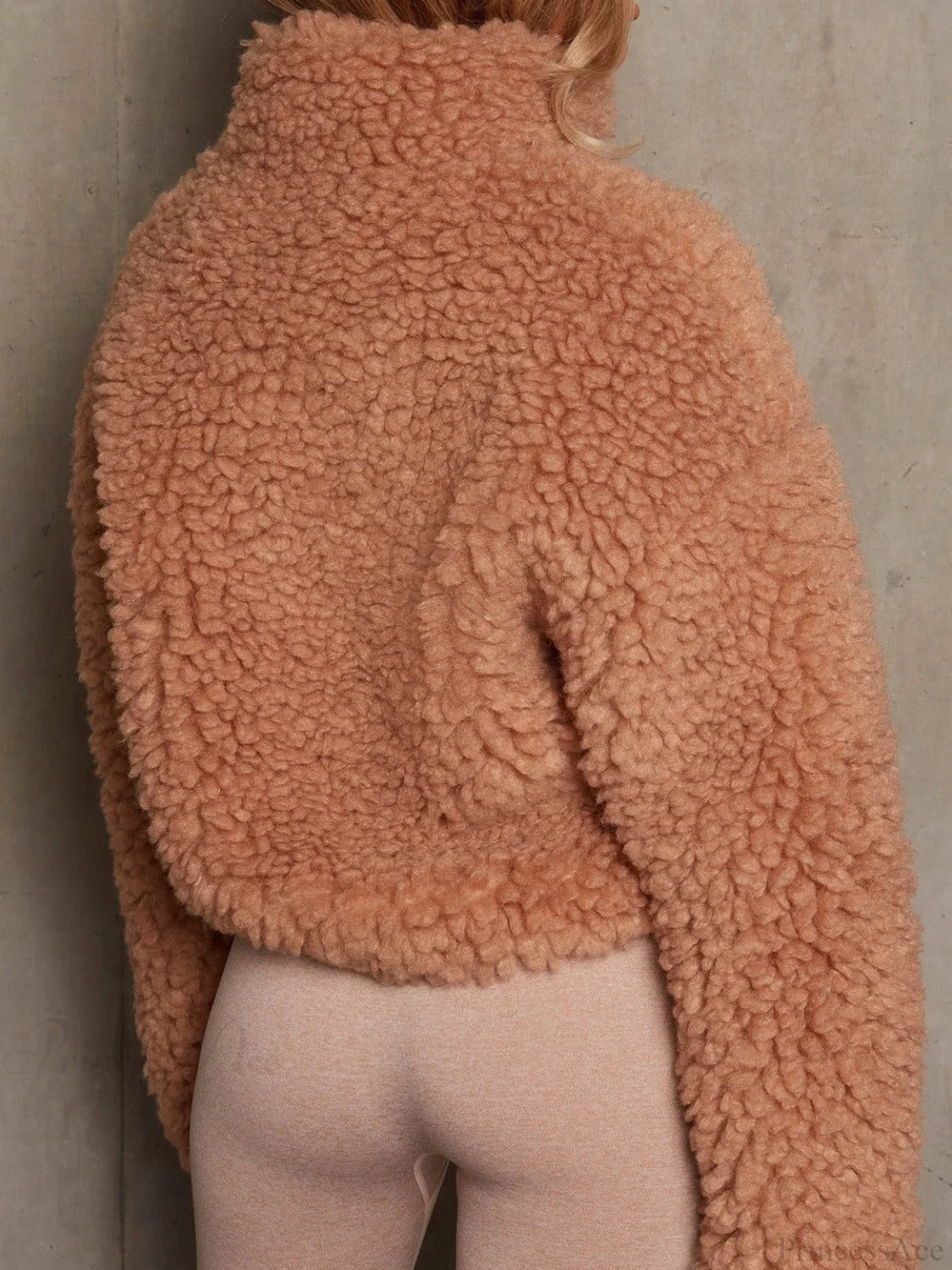 Minimalist Sherpa Cropped Fuzzy Coat