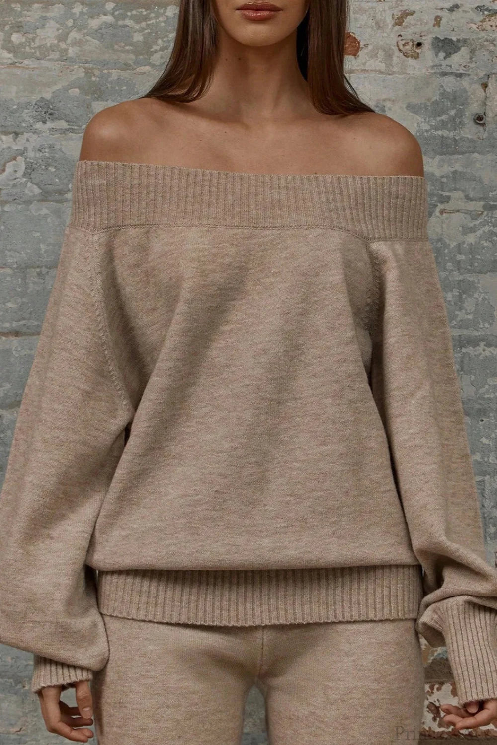 Off Shoulder Loose Sweater