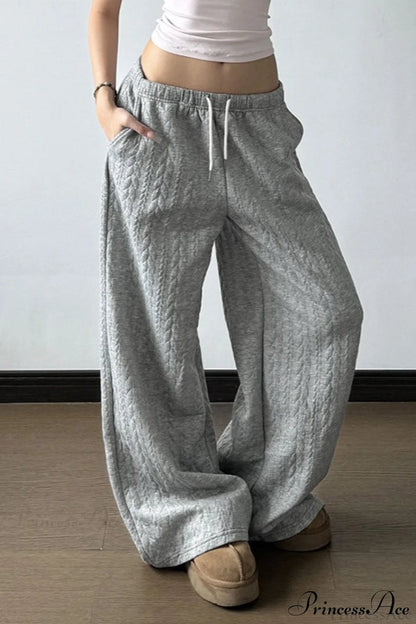 Warm Wide Leg Tie Waist Pants