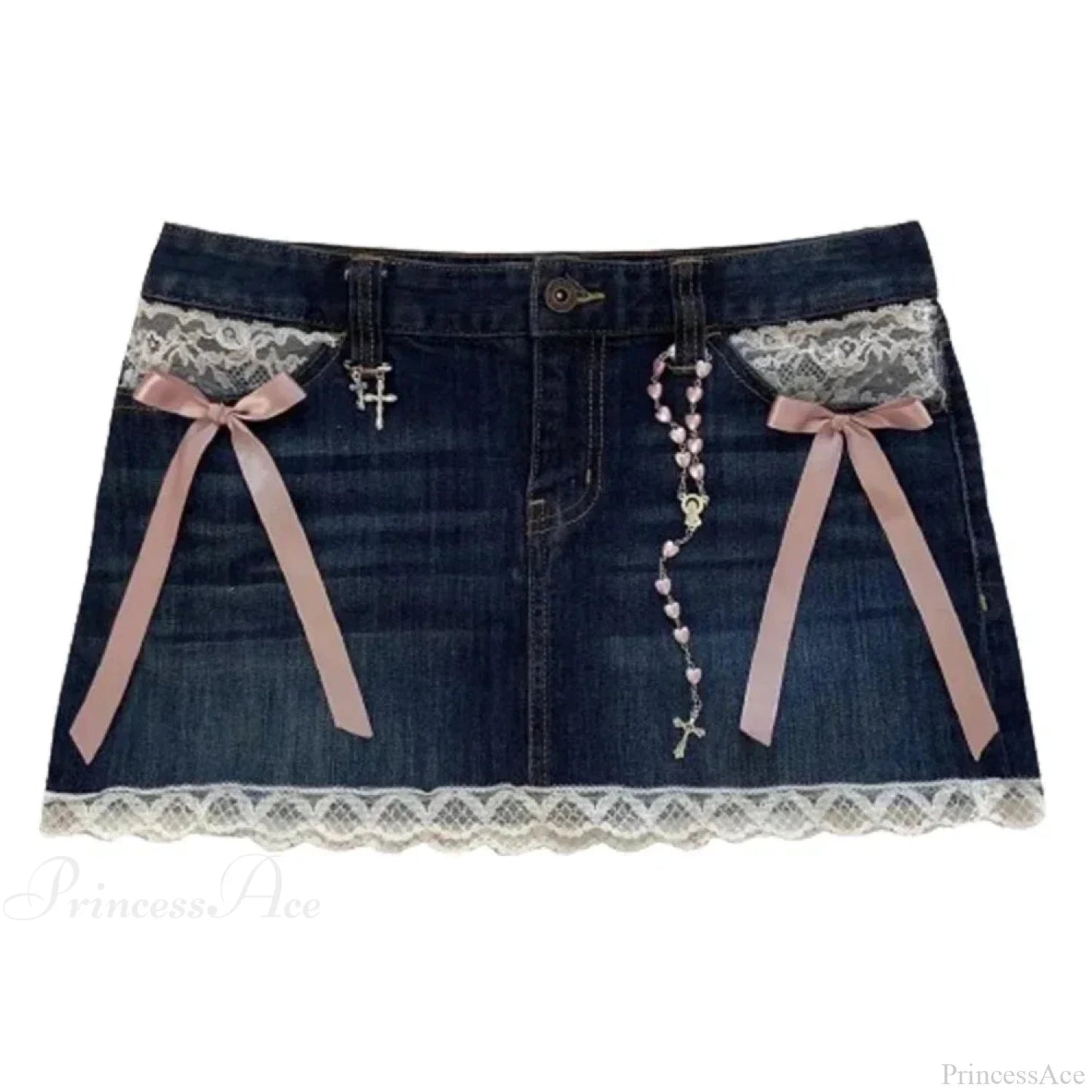 Sparkling Denim Black Skirt