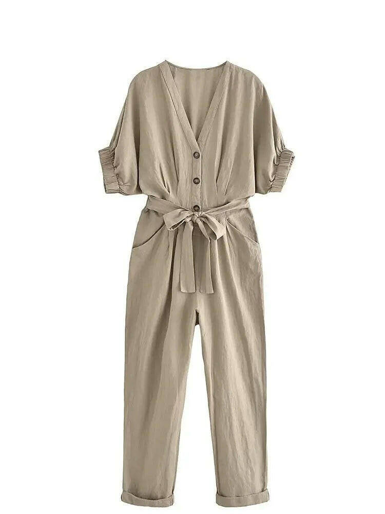 Step Into : Color Slim Long Jumpsuit.
