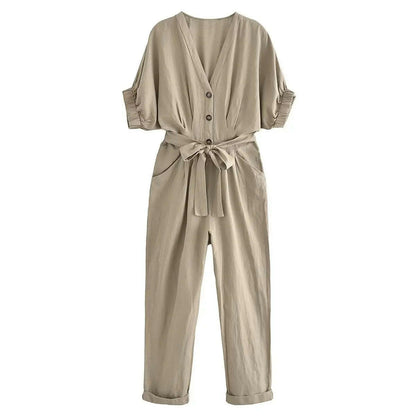 Step Into : Color Slim Long Jumpsuit.