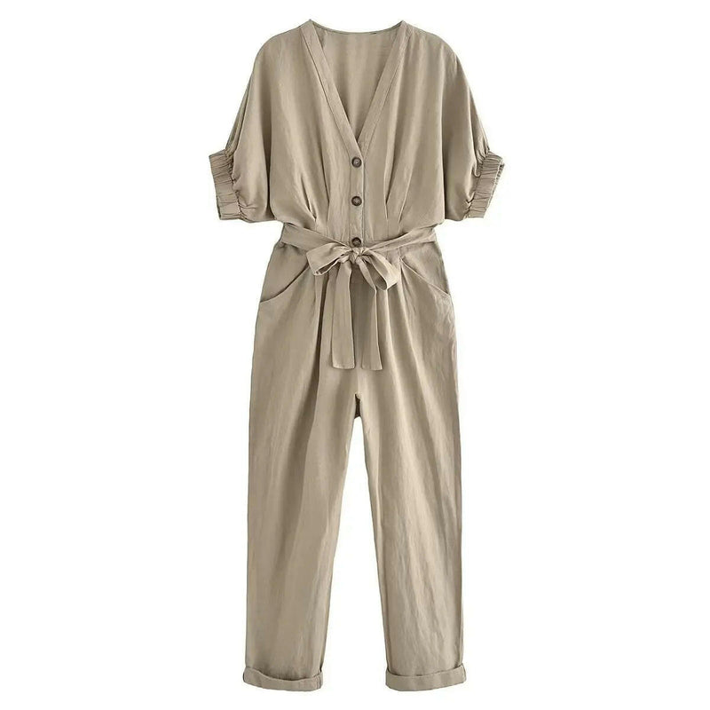Step Into : Color Slim Long Jumpsuit.