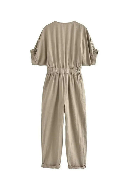 Step Into : Color Slim Long Jumpsuit.