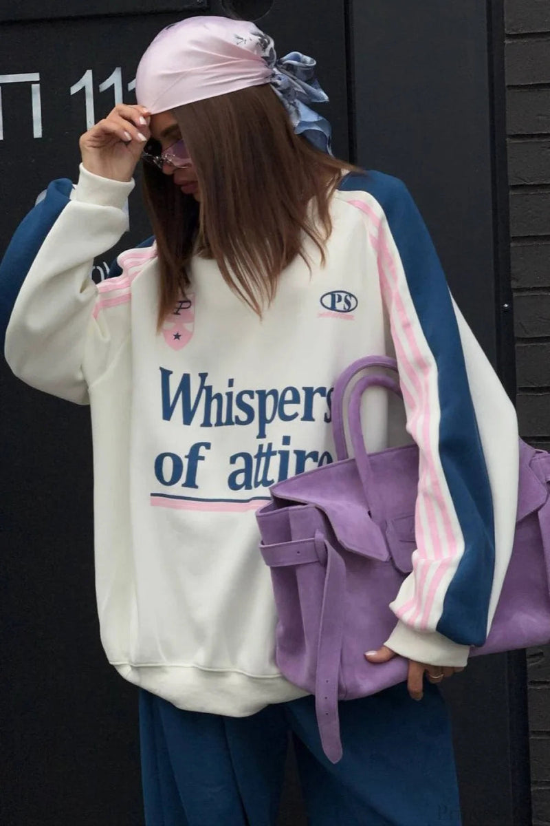 Street Style Colorful Stand Collar Oversized Comfy Two Piece Set