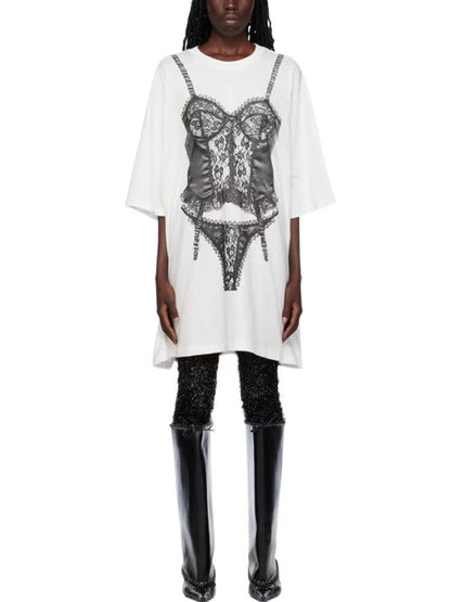 Summer Short Sleeve White Graphic T-shirt