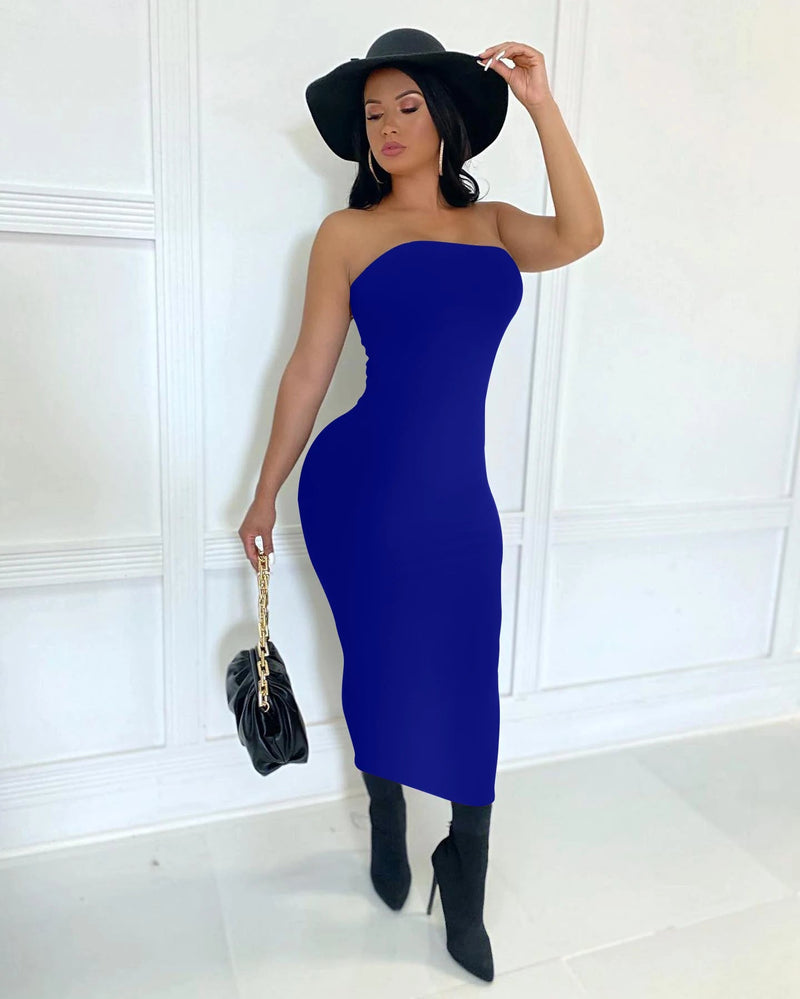 Summer Sleeveless Wrapped Long Beach Midi Dresses
