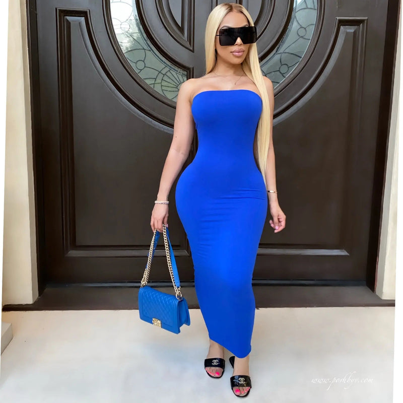 Summer Sleeveless Wrapped Long Beach Midi Dresses