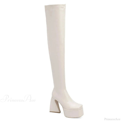 Tall Heeled Above the Knee Platform Winter Boot