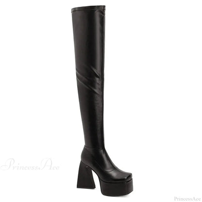 Tall Heeled Above the Knee Platform Winter Boot