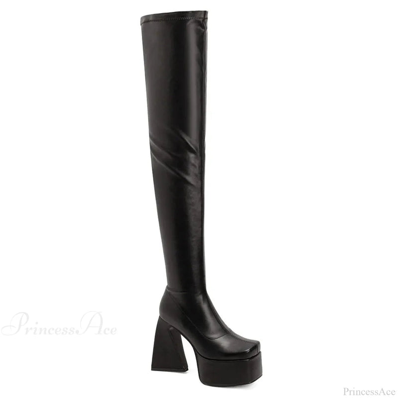 Tall Heeled Above the Knee Platform Winter Boot
