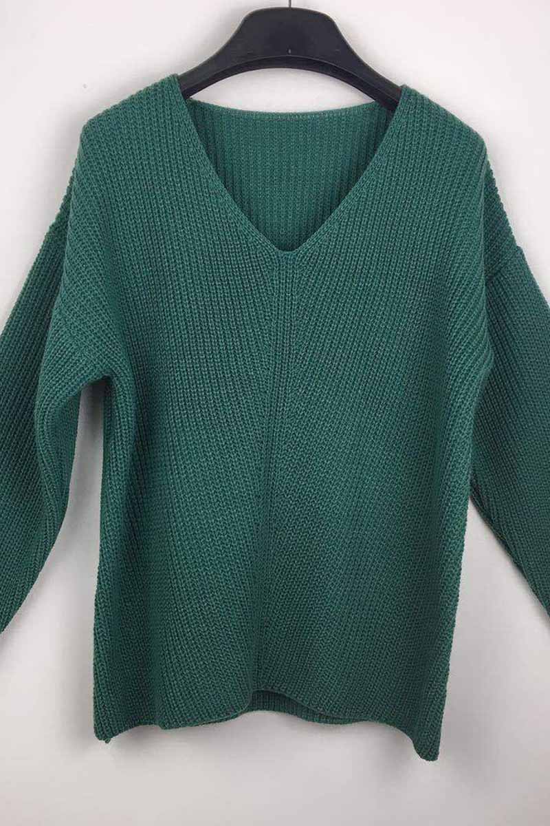 V-neck Knitted Sweater(5 Colors)