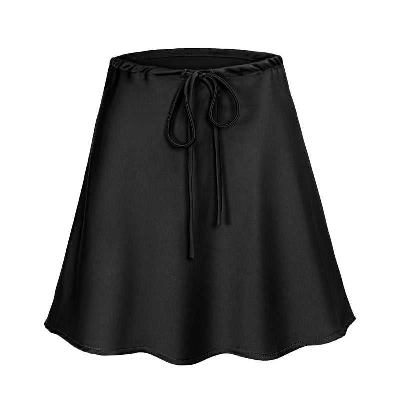 Satin Short Skirt for | High Waist Red Mini Skirt