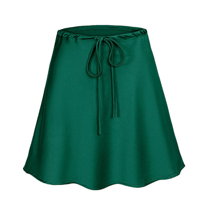 Satin Short Skirt for | High Waist Red Mini Skirt