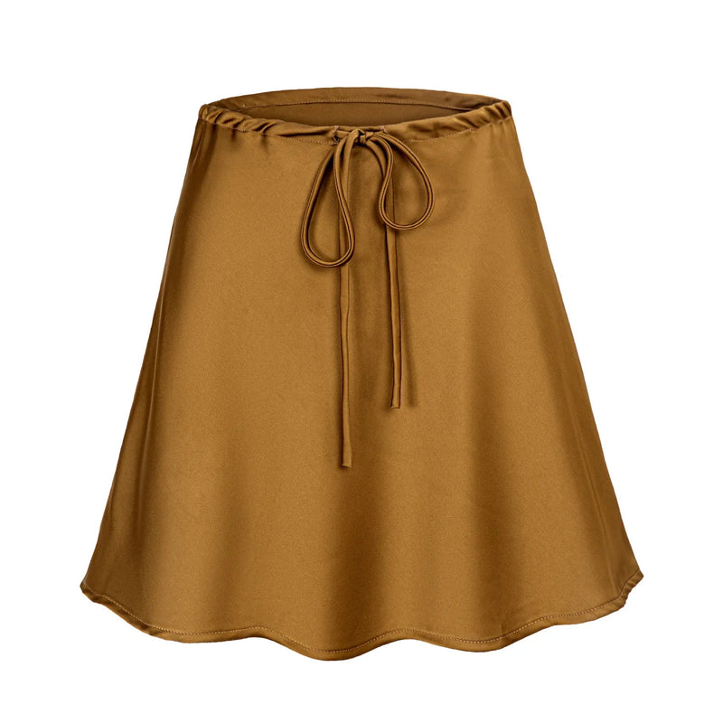 Satin Short Skirt for | High Waist Red Mini Skirt