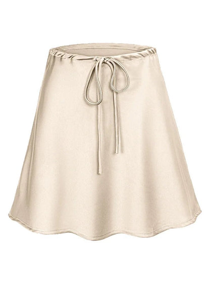Satin Short Skirt for | High Waist Red Mini Skirt