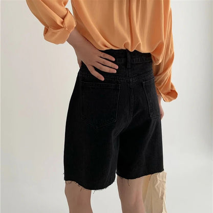 Denim Knee Shorts for