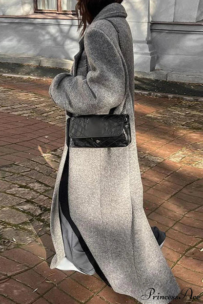 Tweed Collared Single Breasted Overcoat