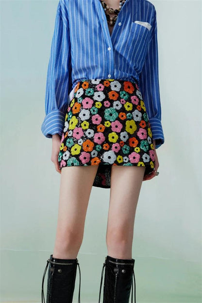 Vera Sequins Mini Skirt